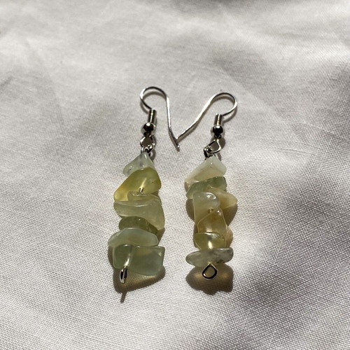 Handmade boho/fairy stainless steel dangle earrings with glass chips made to order