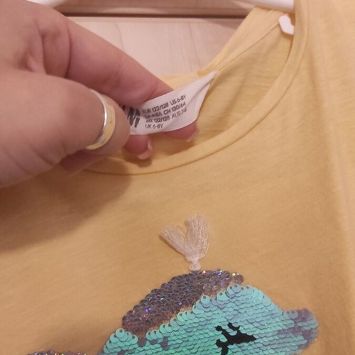 H&M blouse like new, yellow, for ages 6-8