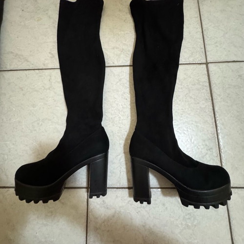 High boots like new, black, size 38, 10cm heel