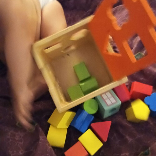 Wooden Shape Sorting Cube by Tooky Toy used