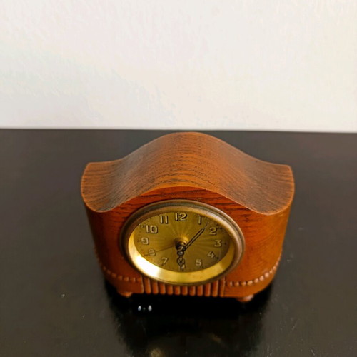 Very old wooden alarm clock used