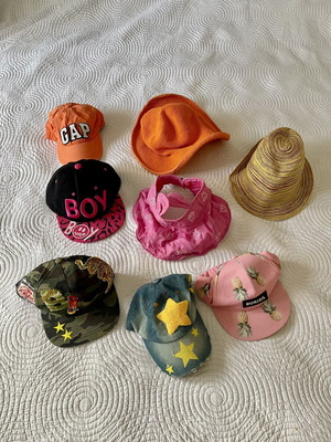 Kids Hats pack for ages 2-6 like new, blue and red