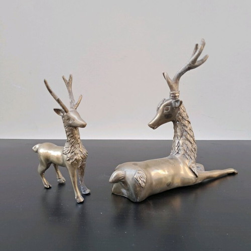 Handmade brass deer like new, solid brass