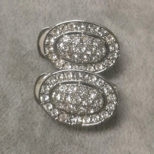 Vintage Faux Bijoux Clip Earrings silver like new