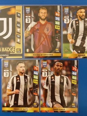 Panini Fifa 365 Adrenalyn XL 2025 Juventus collectible cards new