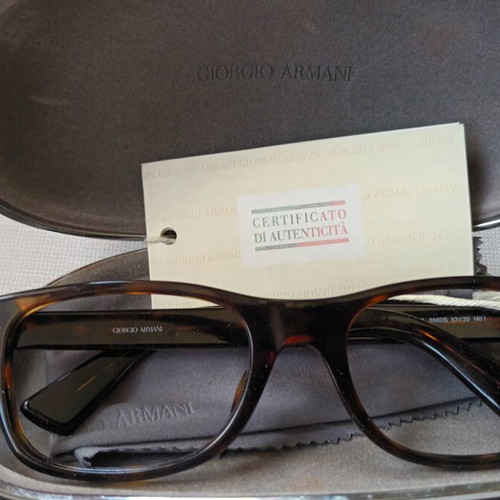 Giorgio Armani eyeglass frame new with brown case