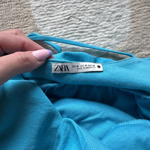 Zara balloon dress used, size M, turquoise