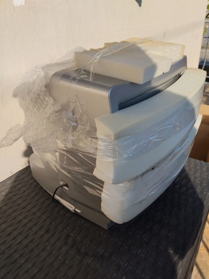 Television with decoder and remote control used, packed ready