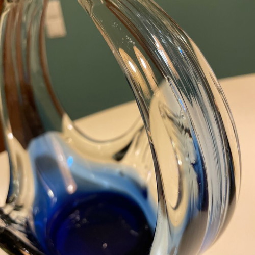 Murano Sommerso Vase 1960 like new, vintage blue