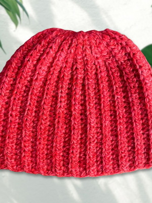 Woolen Crochet Beanie καινούργιο, κόκκινο και ροζ