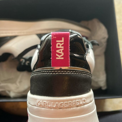 Karl Lagerfeld leather women's sneakers with croc details like new