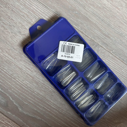 Clear Coffin Nail Tips Set 1000 pcs, full coverage ballerina extensions