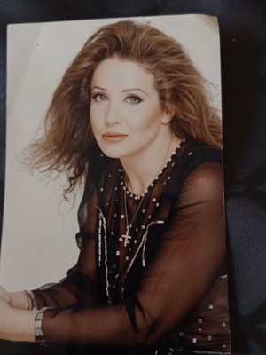 Photograph of Annita Vernardou used with handwritten lyrics from 1995