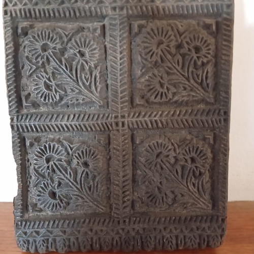Wooden fabric printing stamp like new, 19x15 cm, possibly from India