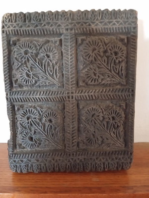 Wooden fabric printing stamp like new, 19x15 cm, possibly from India