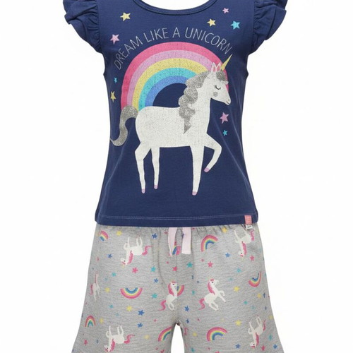 Unicorn pajamas 8-9 years like new, blue and gray