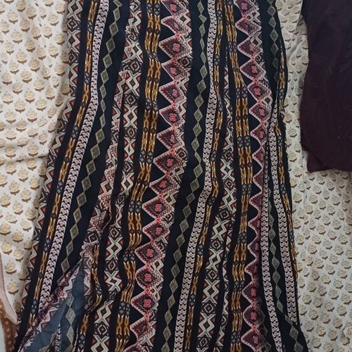 Long summer dress, dark blue with details