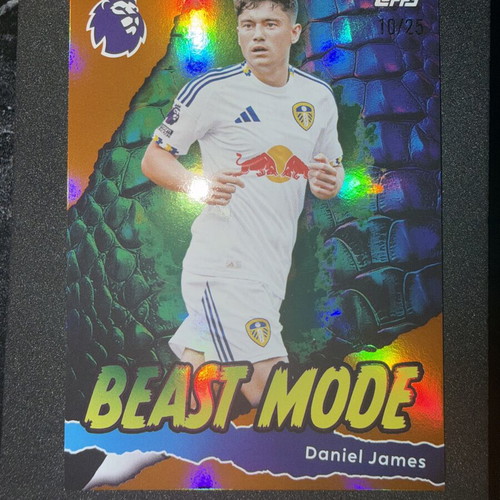 2025-26 Topps Premier League Beast Mode Daniel James Orange Parallel Card #10/25 like new