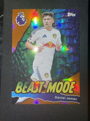 2025-26 Topps Premier League Beast Mode Daniel James Orange Parallel Card #10/25 like new