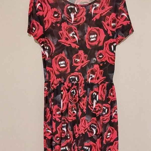 Alternative Dress Set with Flowers new, Goth Dark Style