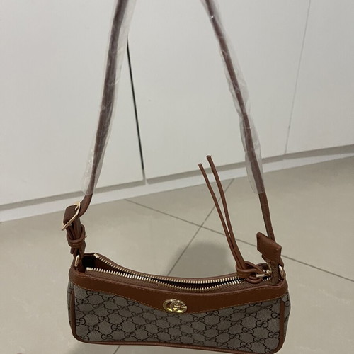 Shoulder bag new, brown and beige