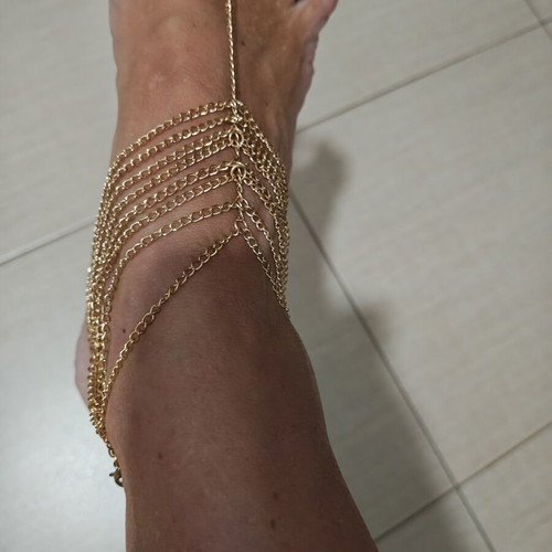 Gold anklet accessory chain