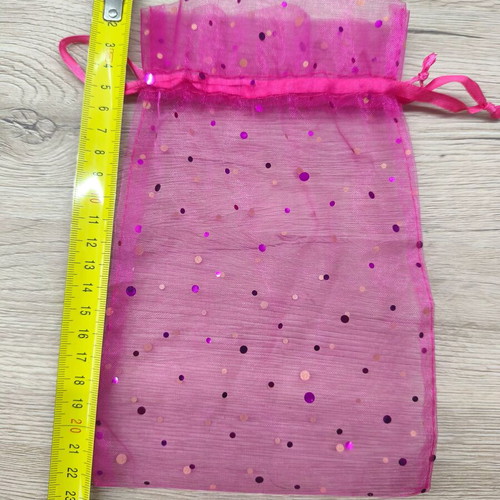 Fabric gift bag like new, fuchsia color