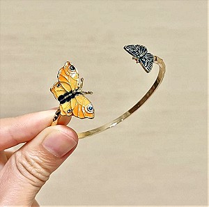 Butterfly enamel bracelet