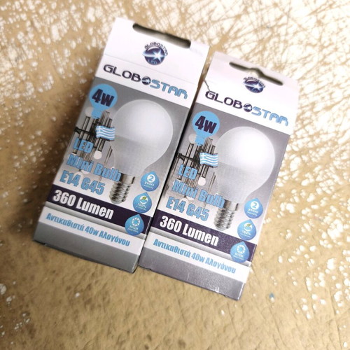 GloboStar LED bulb 4W for E14 socket warm light, 2 pieces new