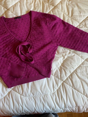 Cardigan with front tie used, pink, size XL