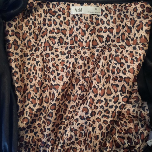 Black cardigan used, size small, V & M