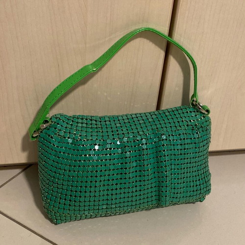 Migato green hand bag like new, satin interior