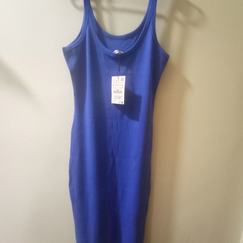 Rib dress blue new, size M, maxi