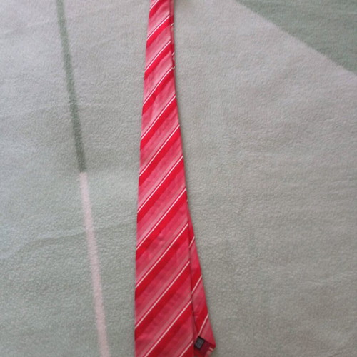 Silk tie Oxford Company like new, white and red