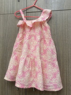 Orchestra girls' dress, pink and orange, size 98 cm, 3 years