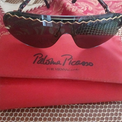Paloma Picasso sunglasses used, black and gold