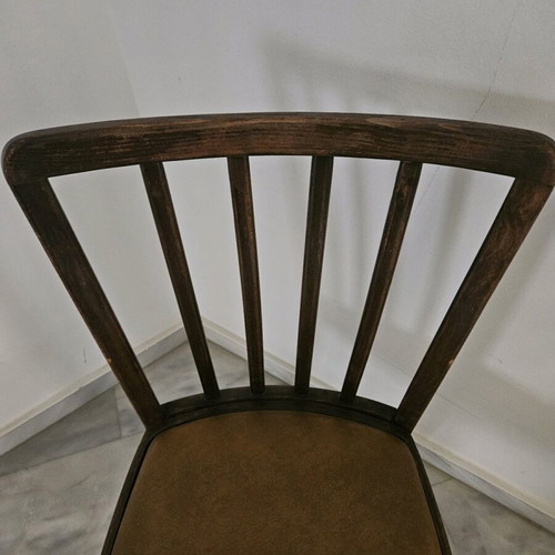 Vintage wooden mid-century chair used with upholstery