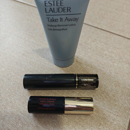 Lancôme mascara, Yves Saint Laurent lip gloss, Estee Lauder makeup remover travel size new
