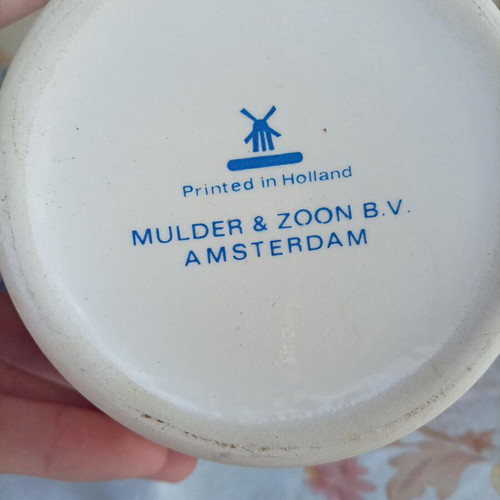 Vintage Mulder & Zoon Amsterdam vase 32cm with Asian design