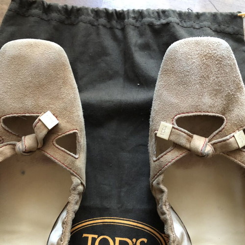 Tod's camel suede ballerina flats size 38.5