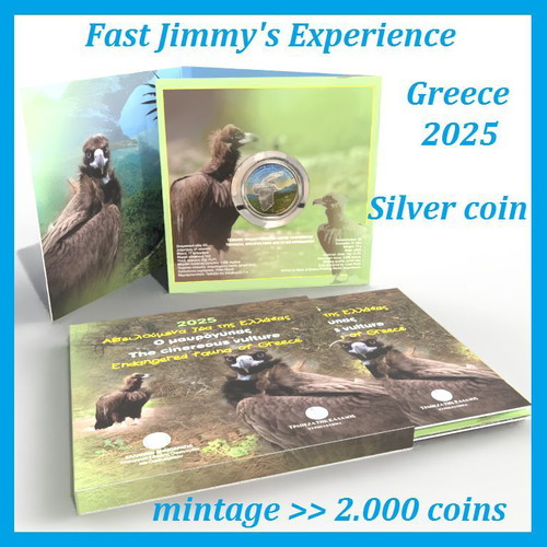 Official Colored Silver Coin 5 Euro Black Vulture 2025 new