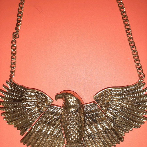 Eagle necklace handmade used in gold color