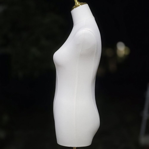 Female Dressmaker Mannequin with Adjustable Height and Gold Base like new