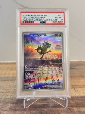 Κάρτα Pokemon Teal Mask Ogerpon SVP #123 PSA 8 σαν καινούργιο