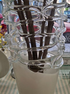 Glass vase 37cm height and 15cm opening new