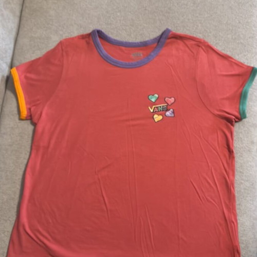 Vans t-shirt used for girls 10-12 years pink with hearts