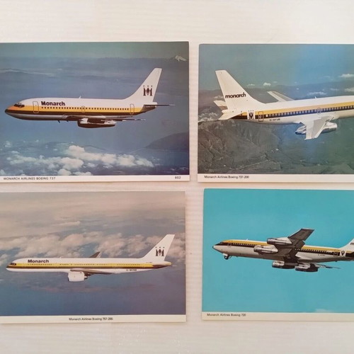 Monarch Airways Postcards Lot of 4 Boeing B737, B757, B707 like new