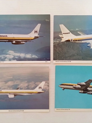 Monarch Airways Postcards Lot of 4 Boeing B737, B757, B707 like new