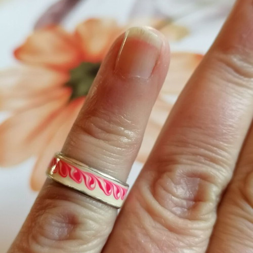 Silver 925 Painted Pink Zakaria Toe Ring new