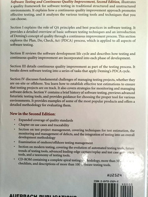 Software Testing and Continuous Quality Improvement Second Edition book
